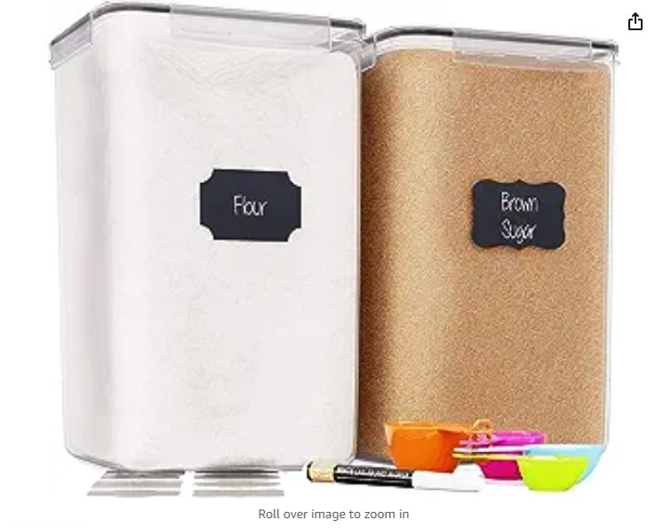 Airtight Extra Large Food Storage Containers with Lids (6.5L|220 Oz|2 Pack) for Flour, Sugar, Rice, and Baking Supplies - Airtight Kitchen & Pantry Bulk Food Storage for Kitchen Organization